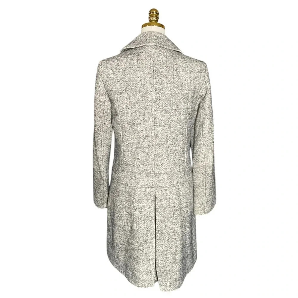 FRENCH CONNECTION | Women’s Double Breasted Marled Wool Blend Peacoat Size 8 - Picture 4 of 10